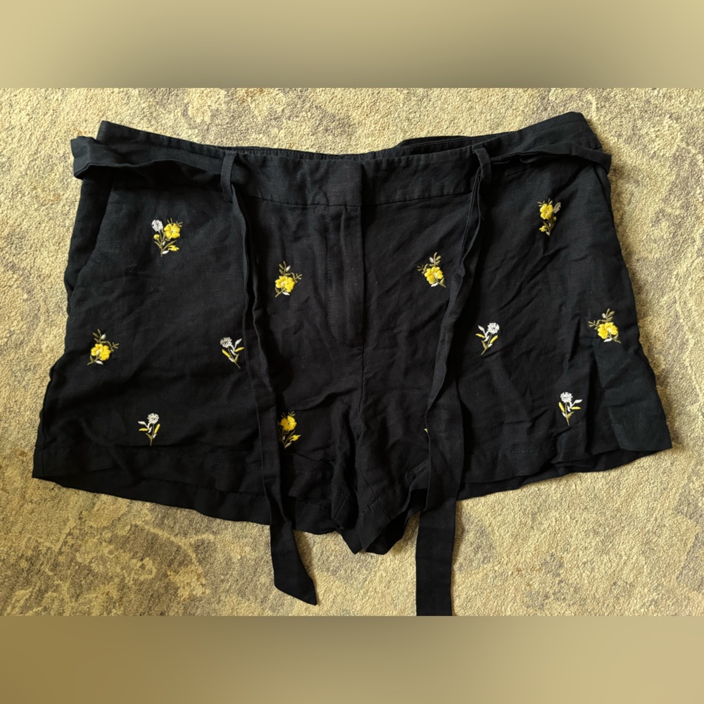 LOFT Navy Embroidered Shorts